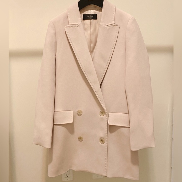 Double Breasted Blazer in Nude Colour - Picture 3 of 5